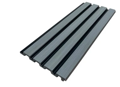 Segondè Kalite Gri PS Mi Panèl 3D Fluted Mi dekoratif Cladding Pou Design Enteryè modèn