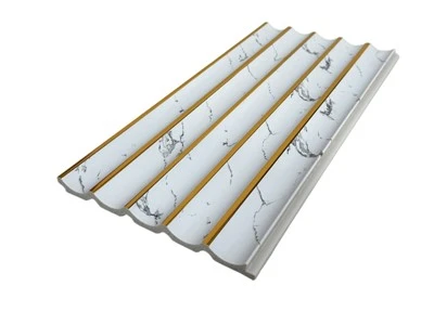Luxury Marble PS Panèl mi ak konsepsyon Gold Line